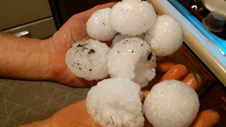 Hail Storm Nebraska - Photo by @Jcow on Twitter