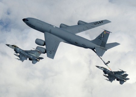 KC-135 Refueling F-16s - Public Domain