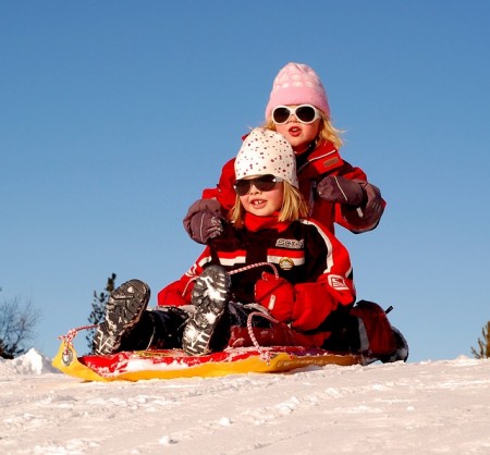 Children Sledding - Public Domain