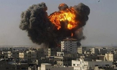 Gaza Explosion - Photo by Lindton Rexhepi