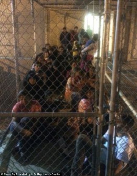 Illegal Immigrants Caged - Photo from U.S. Rep. Henry Cuellar