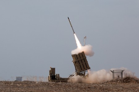 Iron_Dome_Intercepts_Rockets_from_the_Gaza_Strip - Photo by the Israel Defense Force