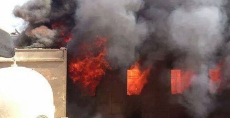 Mosul Church Burning - Photo from Twitter