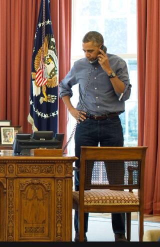 Obama On The Phone 