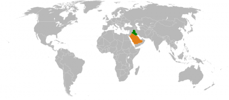 Saudi Arabia And Iraq On A Map - Public Domain