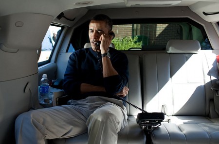 Barack Obama On The Phone
