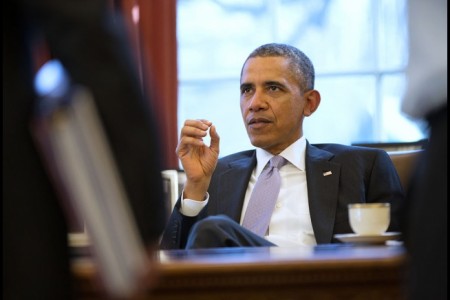 Barack Obama Discusses Strategy With National Security Staff - Public Domain