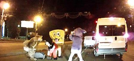 Spongebob Squarepants And Mickey Mouse Wanted By Authorities For Bizarre Road Rage Attack