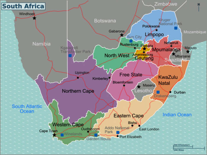 South Africa Map - Photo by Mart Bouter