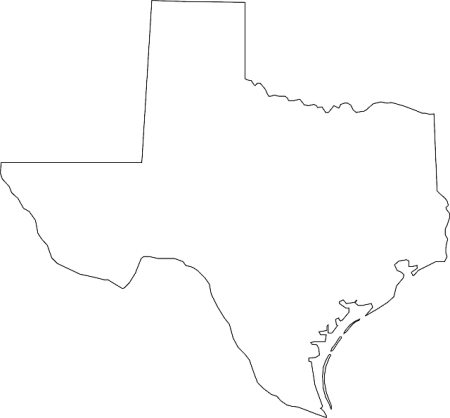 Texas Map - Public Domain