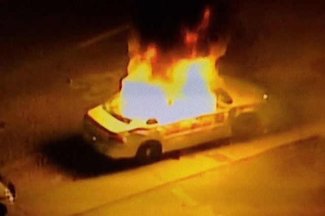 Ferguson Police Car On Fire