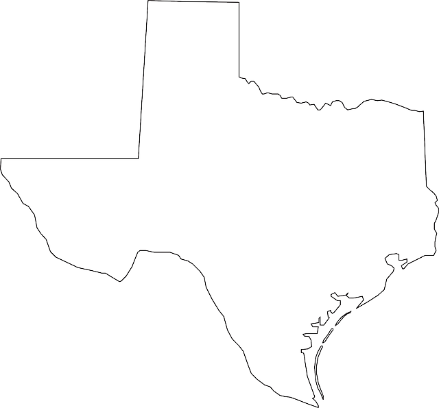 Texas Map - Public Domain