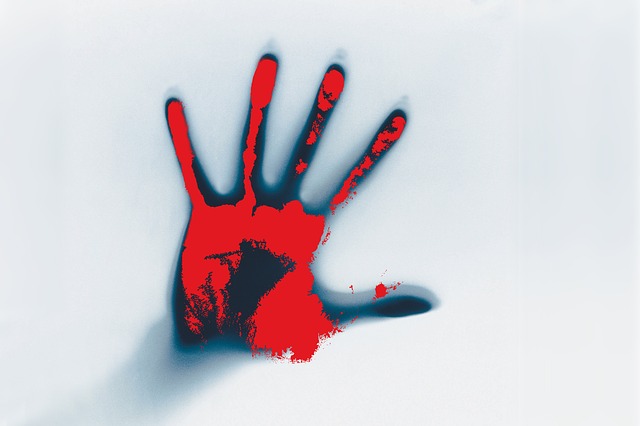 Crime - Bloody Handprint - Public Domain