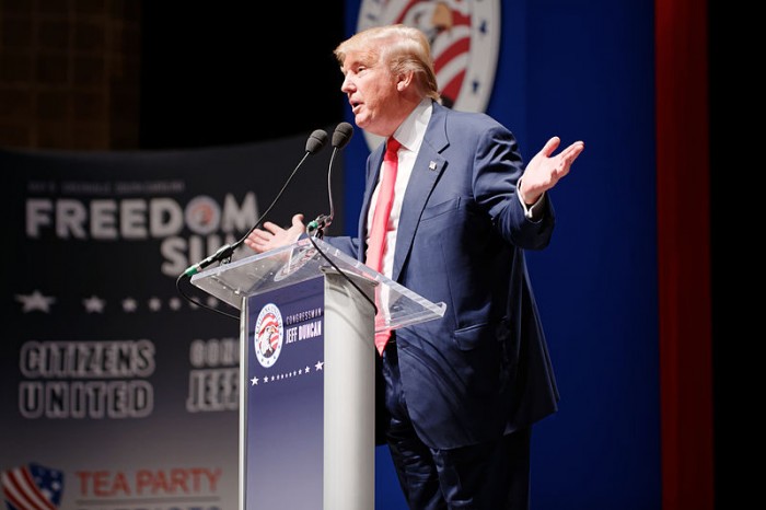 Donald Trump At Podium - Photo by Michael Vadon