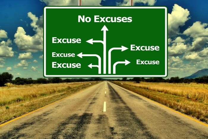 No Excuses Road Sign - Public Domain